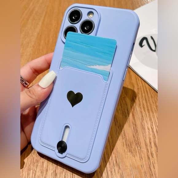 NEW iPhone 15 Pro Hard Case with Card Slot in Periwinkle - Picture 4 of 4